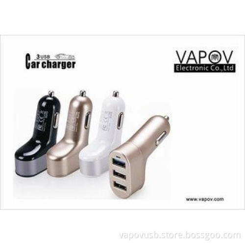 Gun Shape 5.4A 3 Port USB Car Charger for mobile phone and